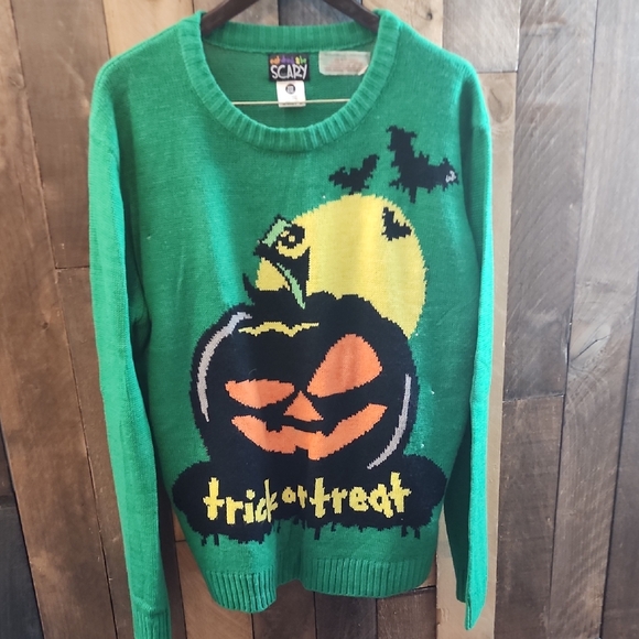eat drink and be scary Sweaters - Light Up Halloween Green Sweater Size XXL